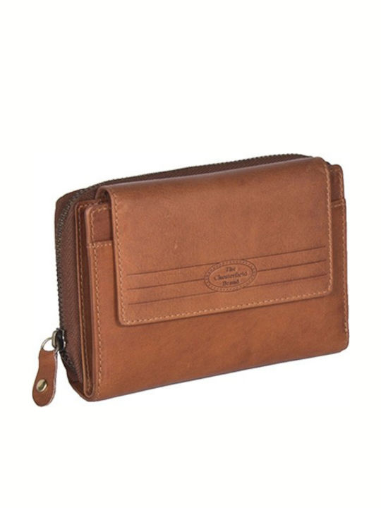 Small Leather Women's Wallet Classic Tabac Brown