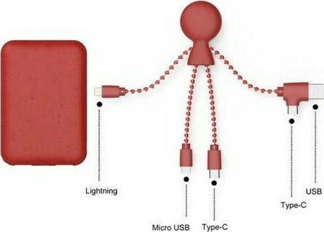 Xoopar XP61085 Power Bank 5000mAh cu Port USB-A Roșu