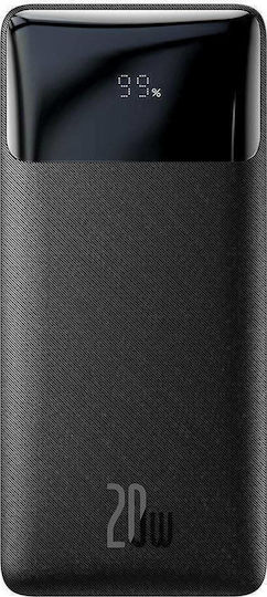 Baseus Bipow Digital Display Power Bank 10000mAh 20W with 2 USB-A Ports and USB-C Port Black