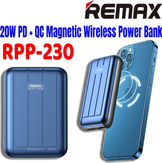 Remax RPP-230 Fonshion Series Power Bank 5000mAh 20W με Θύρα USB-A και Θύρα USB-C Power Delivery Μπλε