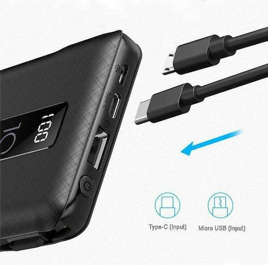 Awei P8K Power Bank 10000mAh με Θύρα USB-A Μαύρο