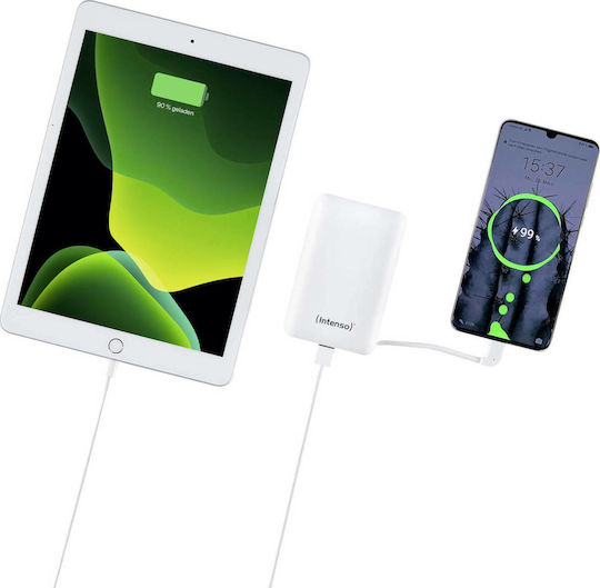 Intenso XS Power Bank 10000mAh με Θύρα USB-A και Θύρα USB-C Λευκό