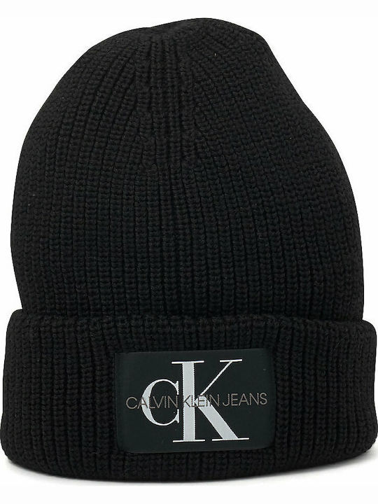 Beanie Ανδρικός Σκούφος με Rib Πλέξη σε Μαύρο χρώμα