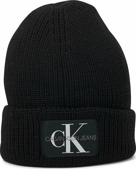 Beanie Ανδρικός Σκούφος με Rib Πλέξη σε Μαύρο χρώμα