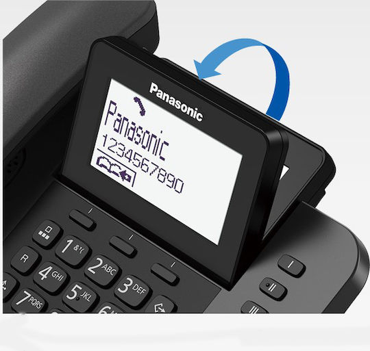 Panasonic KX-TGF310 Ασύρματο Τηλέφωνο Duo με Ελληνικό Μενού Μαύρο