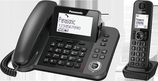 Panasonic KX-TGF310 Ασύρματο Τηλέφωνο Duo με Ελληνικό Μενού Μαύρο