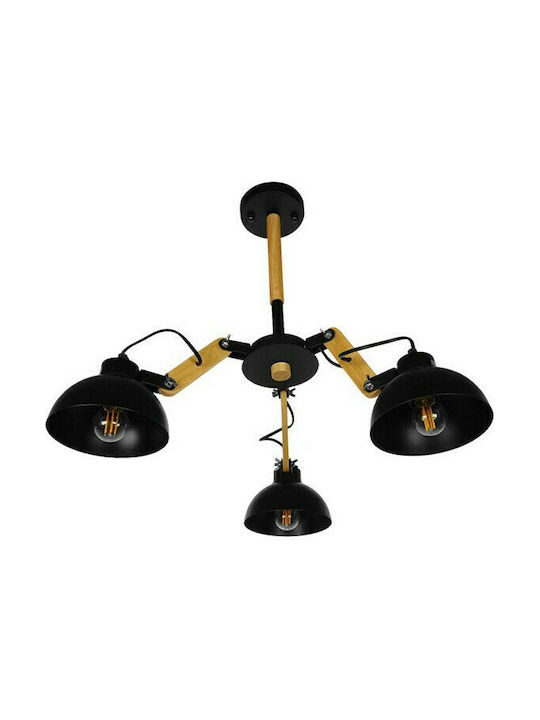 GloboStar Oldschool Ceiling Mount Light 75cm Black with Socket E27