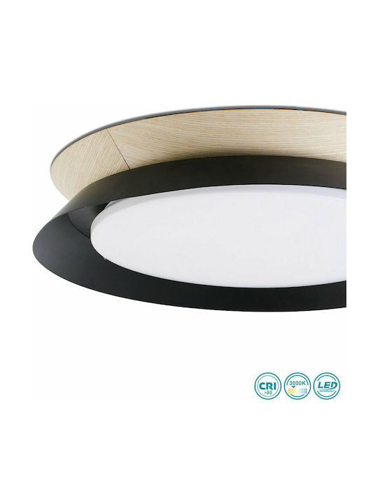 Faro Barcelona Tender Modern Metal Ceiling Light with Integrated LED Black