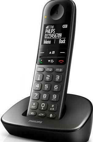Philips XL490 Ασύρματο Τηλέφωνο με Ελληνικό Μενού Μαύρο