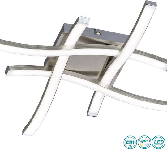 Trio Lighting Route Deckenleuchte 46cm Silber mit Integrierter LED