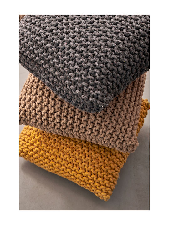 Πουφ Hocker Dexter Yellow 45x45x20cm
