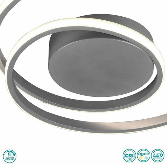 Trio Lighting Zibal Deckenleuchte 39cm Gray mit Integrierter LED