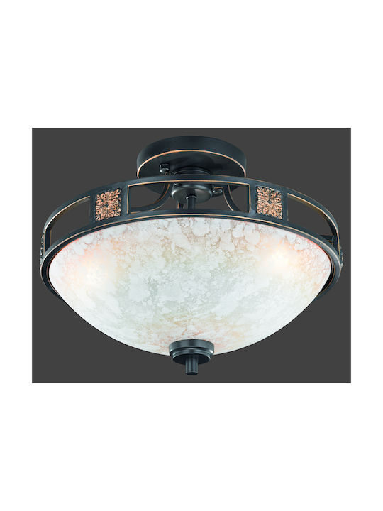 Trio Lighting Класически Стъклен Таванно осветление с фасунга E27 42бр Кафяв