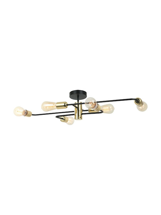 Luma Ceiling Mount Light 81cm Black with Socket E27