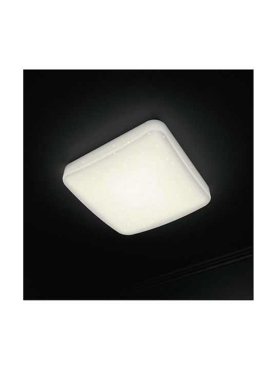 HAMA Hama Ceiling Light Glitter Effect Square Smart Πλαφονιέρα Οροφής Λευκή με Ενσωματωμένο LED