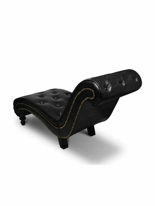 Recliner of Faux Leather Brown L145xW52xH77cm