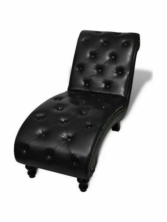 Recliner of Faux Leather Brown L145xW52xH77cm