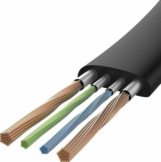 Baseus Nimble Flach USB Typ-C Kabel USB 2.0 männlich - USB-A 40W Schwarz 0.23m CATMBJ-01