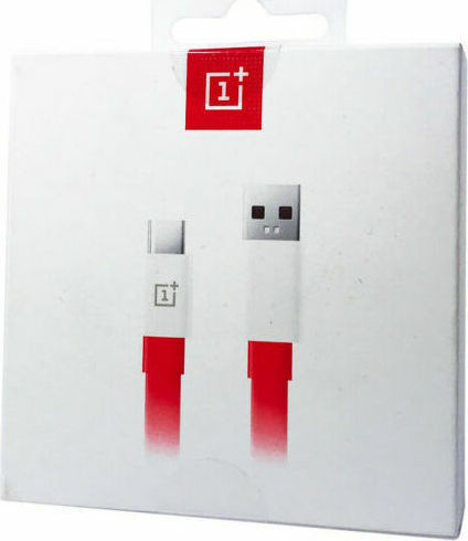 OnePlus Flach USB 3.0 Kabel USB-C männlich - USB-A 65W Rot 1.5m (0202003401)