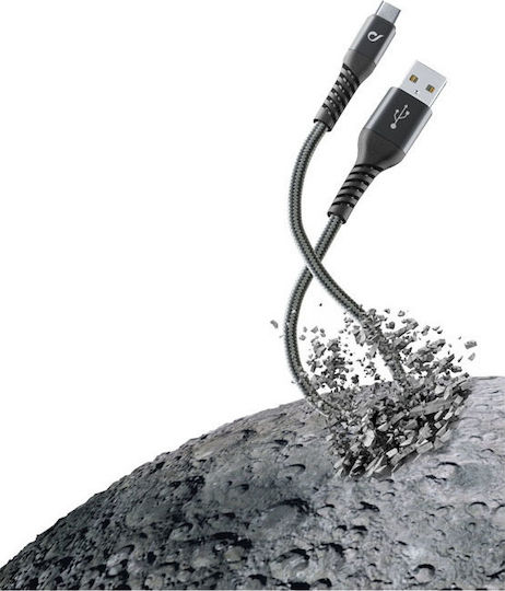 Cellular Line Tetra Cablu De Date USB De Tip C Braided USB 2.0 USB-C Masculin - USB-A Negru 1.2m TETRACABTYC1MK