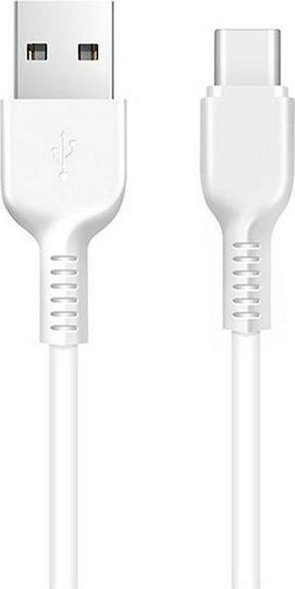 Hoco X20 Flash USB 2.0 Cable USB-C male - USB-A Λευκό 2m HOC-X20c-W2