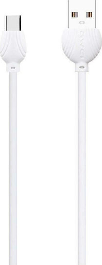 Awei CL-62 USB 2.0 Cable USB-C Male - USB-A White 1m CL-62-WH