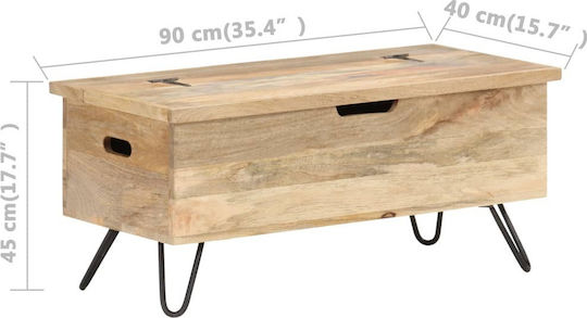 vidaXL Dekorative Truhe Hölzernes Beige 90x40x45cm