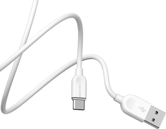 Borofone BX19 Benefit USB 2.0 Cable USB-C male - USB-A Λευκό 1m