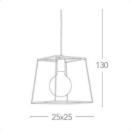 Fan Europe I-Harlem-L-S1 Hängelampe Kupfer Raster mit Fassung E27 25x20.5x120cm.