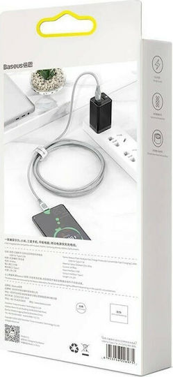 Baseus Power Delivery Geflochten USB 2.0 Kabel USB-C männlich - USB-A 15W Silber 2m (CATSS-B0S)
