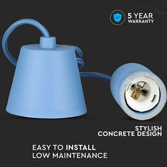V-TAC Vt-7668 Pendant Light Blue with Socket E27 5cm
