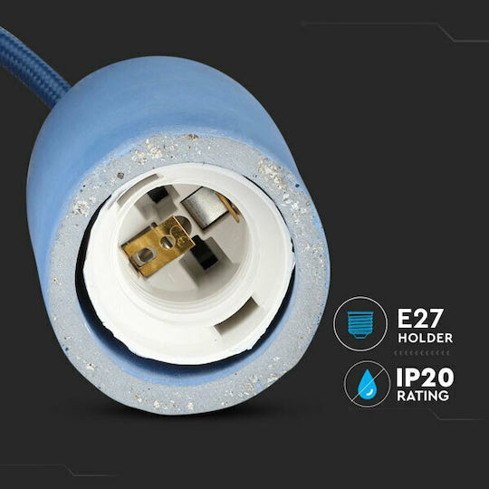 V-TAC Vt-7668 Pendant Light Blue with Socket E27 5cm