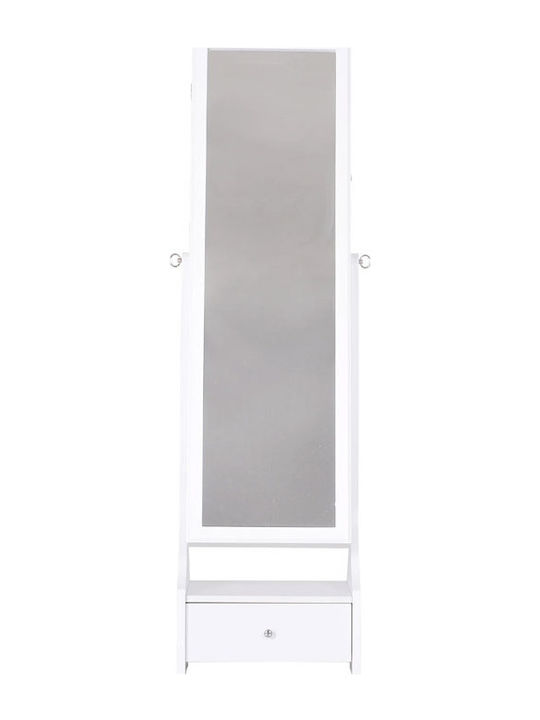 HomCom Floor Mirror with White Wooden Frame 150x45cm