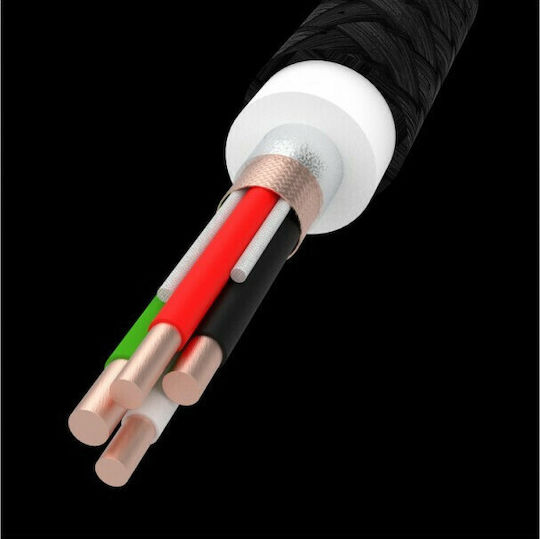 Green Cell PowerStream Braided USB 2.0 Cable USB-C male - USB-C 60W Μαύρο 1.2m KABGC30