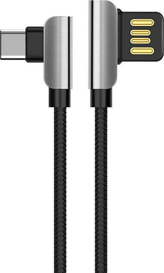 Hoco U42 Exquisite Steel Braided USB 2.0 Cable USB-C male - USB-A Μαύρο 1.2m HOC-U42c-BK
