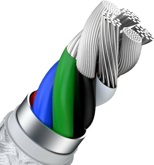 Baseus Cafule Metal Braided USB-C to Lightning Cable 20W White 2m (CATLJK-B02)