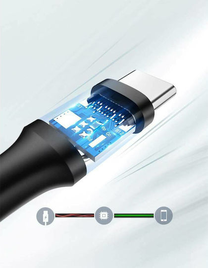 Ugreen Us287 USB 2.0 Cable USB-C male - USB-A 60W PD Μαύρο 1m 60116