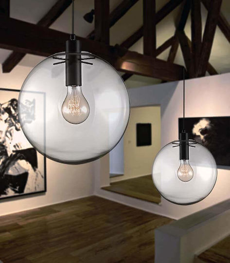 Luma Pendant Light Transparent Ball with Socket E27 40x40cm