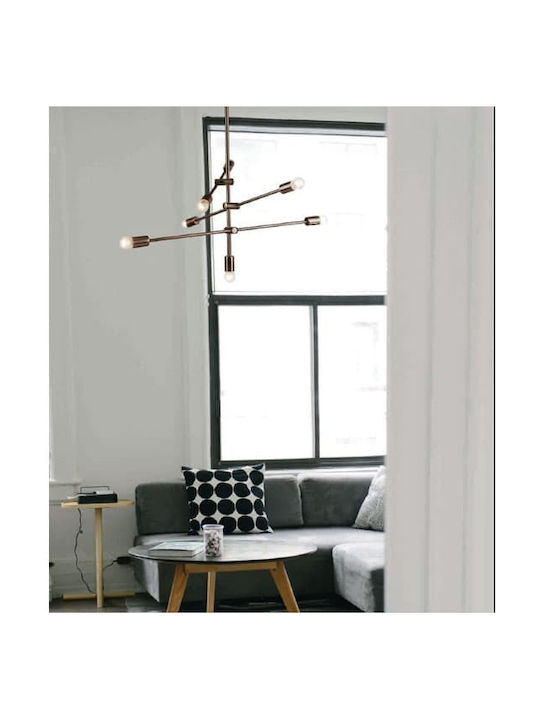 Aca Luther Pendant Chandelier for 7 Bulbs E27 Black