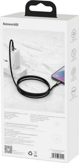 Baseus Tungsten Braided USB 2.0 Cable USB-C male - USB-C 100W PD Μαύρο 2m CATWJ-A01