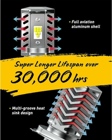 GloboStar Lamps Motorcycle H4 LED 6000K Cold White 9-32V 15W 1pcs