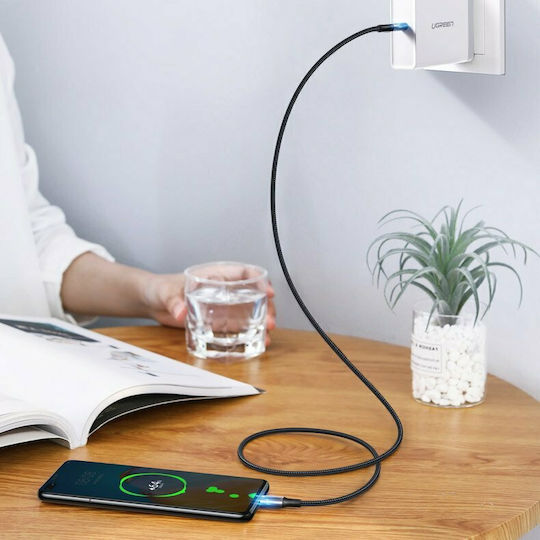 Ugreen US316 Braided USB 2.0 Cable USB-C Male - USB-C 100W PD Gray 1.5m 70428