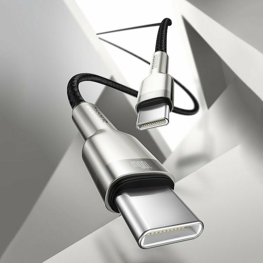 Baseus Cafule Metal Braided USB 2.0 Cable USB-C male - USB-C 100W Green 1m (CATJK-C06)