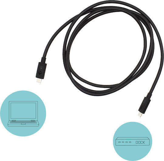 i-tec Thunderbolt 3 Cable 100W Μαύρο 1.5m (TB3CBL150CM)