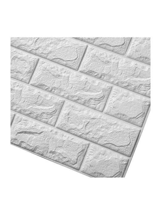 3D Wandpaneele Schaumstoff Selbstklebend Weiß Foam Weiß 75x70cm