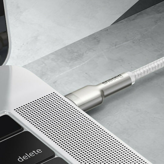 Baseus Cafule Metall Geflochtenes USB 2.0 Kabel USB-C männlich - USB-C 100W PD Weiß 1m CATJK-C02