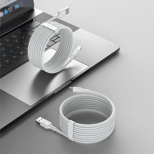 Baseus Simple Wisdom USB 2.0 USB-C Male - USB-A Cable 40W White 1.5m TZCATZJ-02 2 Pcs