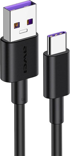 Awei CL-77T USB 2.0 Cable USB-C male - USB-A Μαύρο 1m