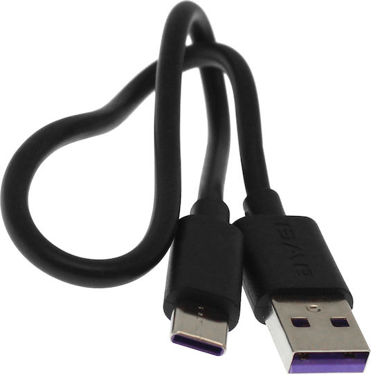 Awei CL-113T USB 2.0 Cable USB-C male - USB-A Μαύρο 0.30m AW-CL-113T
