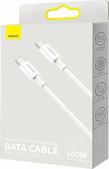 Baseus Superior USB 2.0 Cable USB-C Male - USB-C 100W PD White 1m CATYS-B02